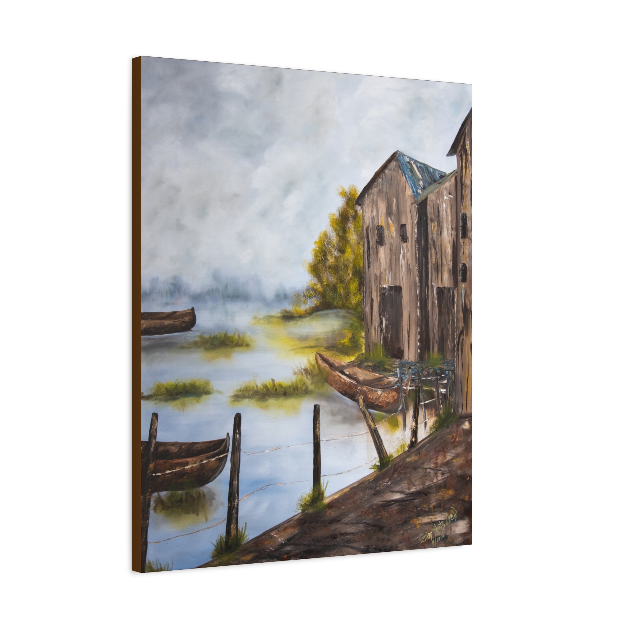12014099659510190093_2048.jpeg Rustic Lakeside Boat House Matte Canvas Wall Art, Stretched 1.25" - Image 2