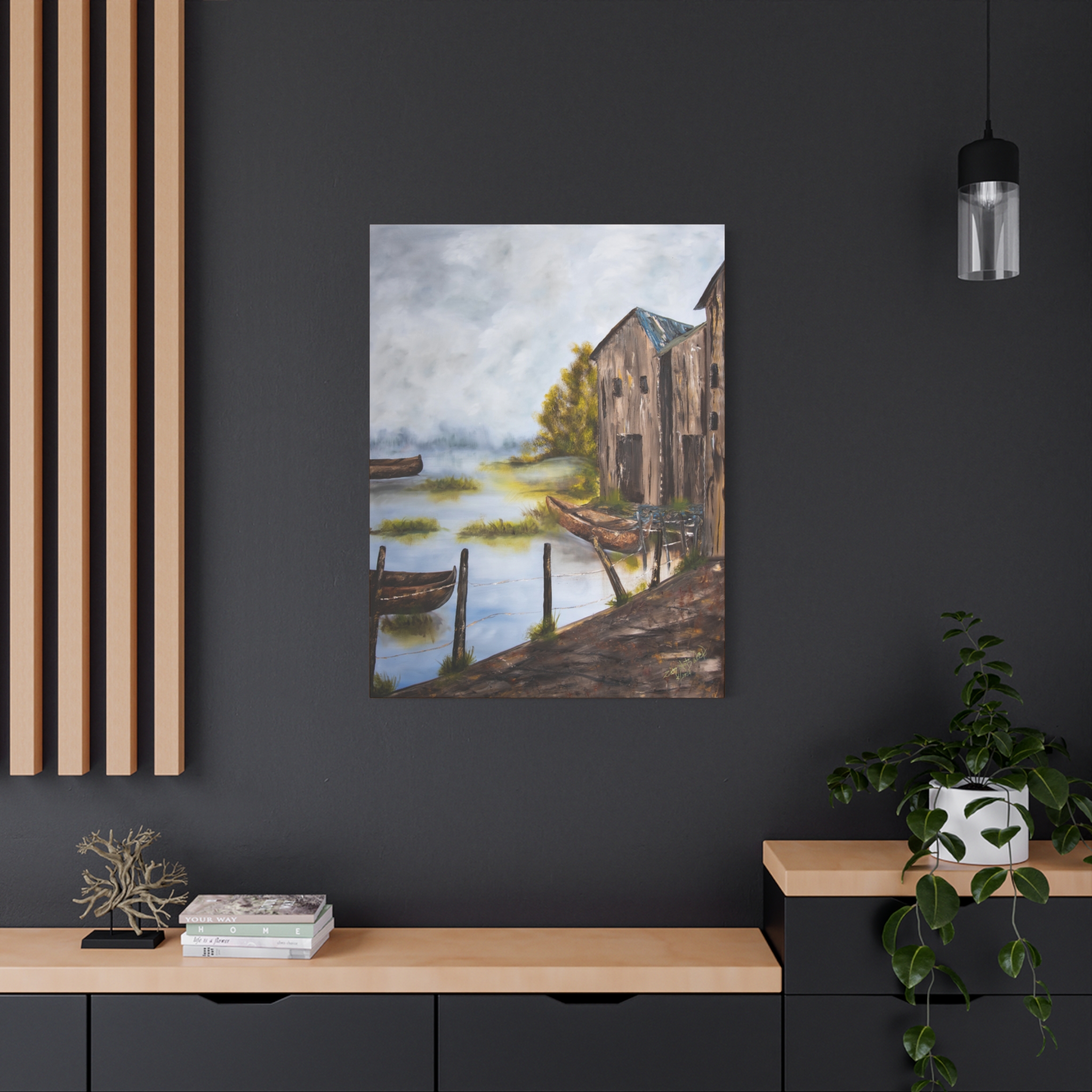 14543500447789327802_2048.jpeg Rustic Lakeside Boat House Matte Canvas Wall Art, Stretched 1.25" - Image 6