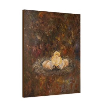 Chick Hatching Canvas Print — Rustic Farmhouse Nursery Wall Art