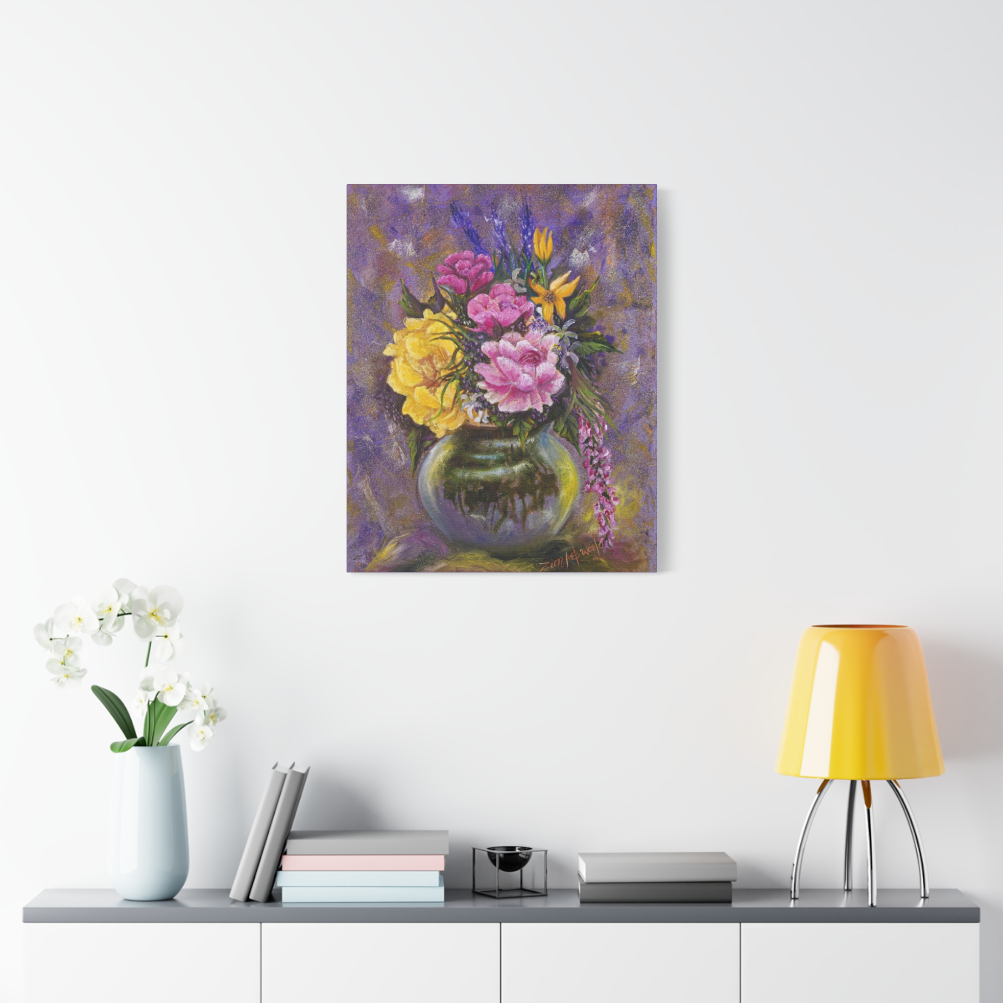 3010528494824729185_2048.jpeg Floral Vase Canvas Wall Art — Stretched Matte 1.25" - Image 2