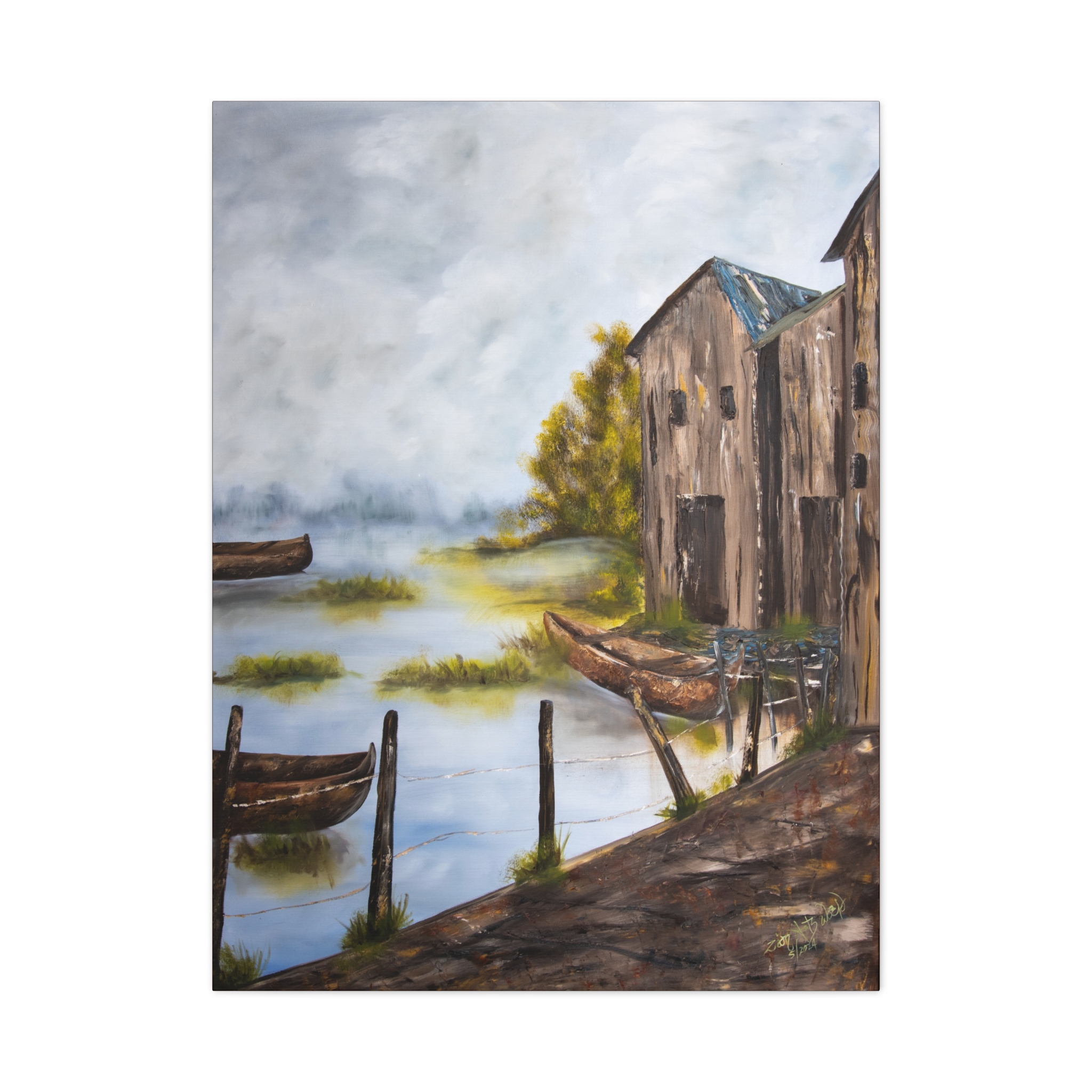 4378538617416777677_2048.jpeg Rustic Lakeside Boat House Matte Canvas Wall Art, Stretched 1.25" - Image 3