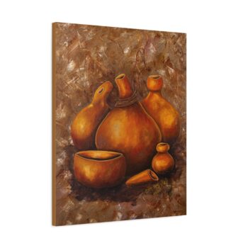 Still Life Pottery Matte Canvas Print — Rustic Earthenware Wall Art, Stretched 1.25"