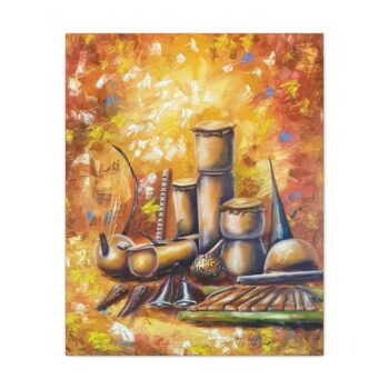 autumn still life matte canvas print — warm harvest kitchen wall art